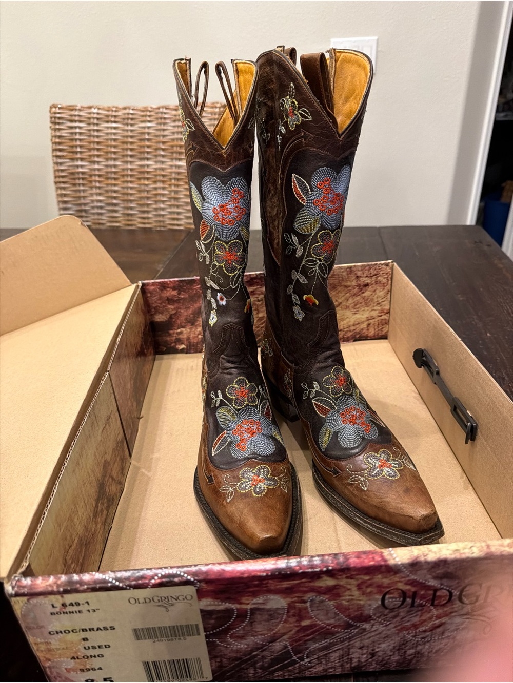 Old Gringo Bonnie Size 8.5 like new! Embroidered Western Boots - Picture 7 of 10